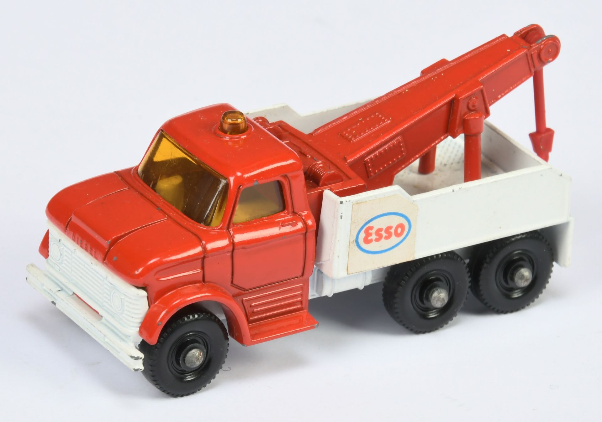 Matchbox Regular Wheels 71c Ford Heavy Wreck Truck "Esso" - red cab, jib and plastic hook, white ...