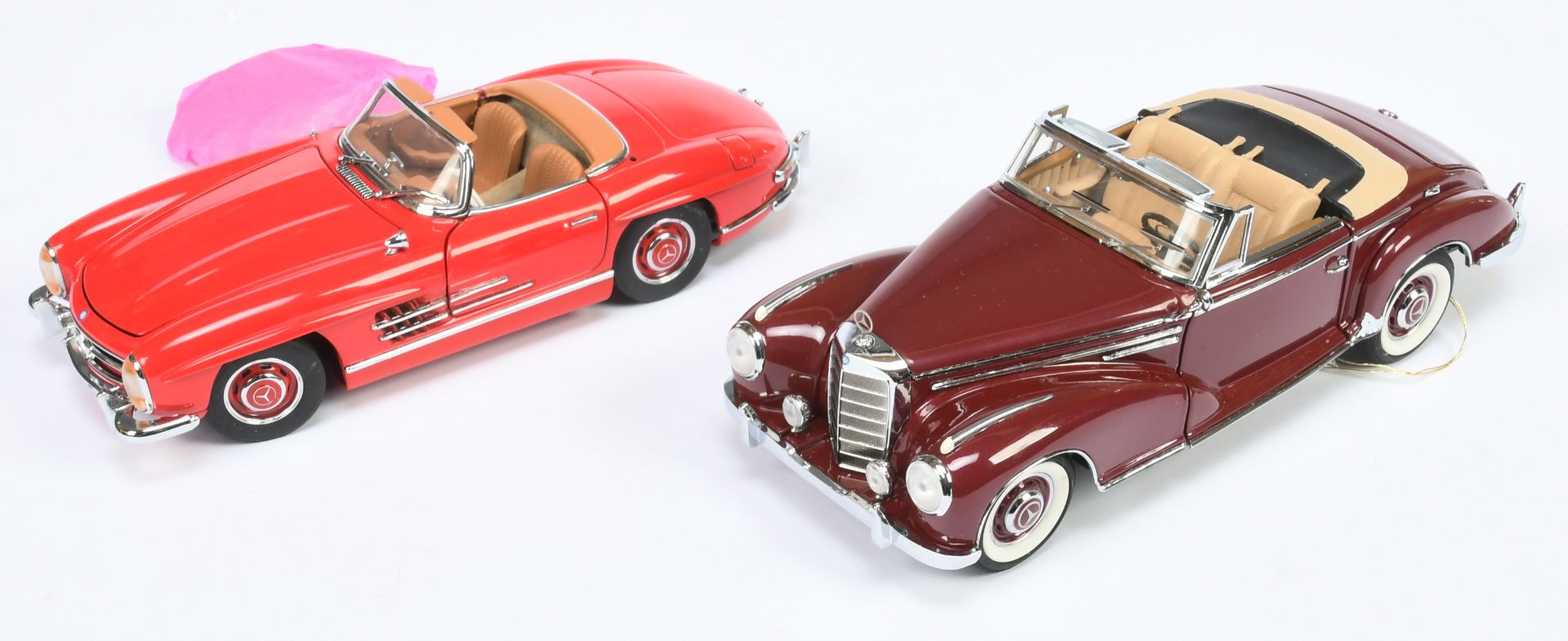 Franklin Mint 1/24th scale pair (1) B11UG29 1957 Mercedes 300 SC, (2) B11XA16 1960 Mercedes 300 S...