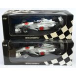 Minichamps 1/18 scale pair (1) 180000072 BAR Honda F1 Showcar - J. Villeneuve (2) 180000073 BAR H...