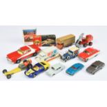 Mixed Vintage Diecast group to include Triang Spot-On Ford Zodiac - red, white (remains of box); ...