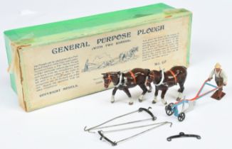 Britains Farm - Set 6F 'General Purpose Plough (With Two Horses)', boxed