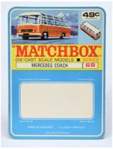 Matchbox Printers Sample North American Market Blister Pack Backing Card for 68b Mercedes Coach
