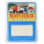 Matchbox Printers Proof North American Market Blister Pack Backing Card for 71c Ford Esso Heavy W...