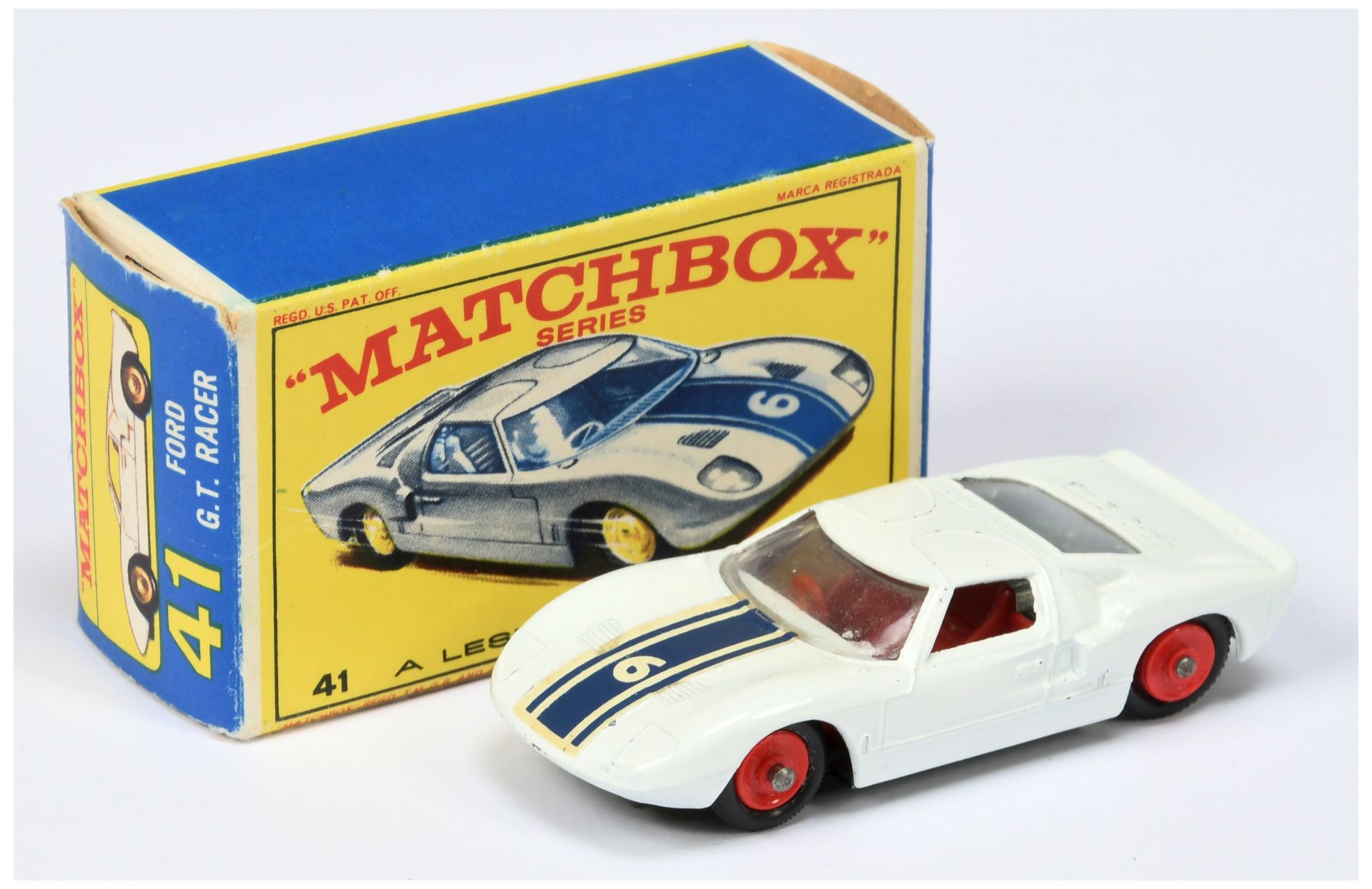 Matchbox Regular Wheels 41c Ford GT40 Red Hubs