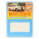Matchbox Sample North American Market Blister Pack Backing Card for 3c Mercedes Benz Binz Ambulance