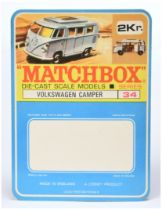 Matchbox Sample Blister Pack Backing Card for 34c Volkswagen Transporter Camper Van