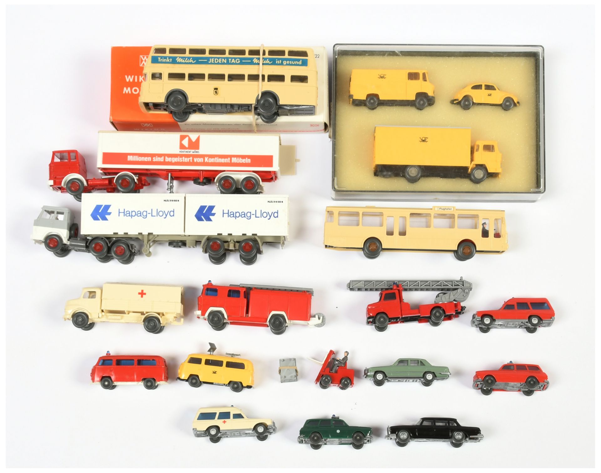 Wiking a mainly unboxed group of vehicles 