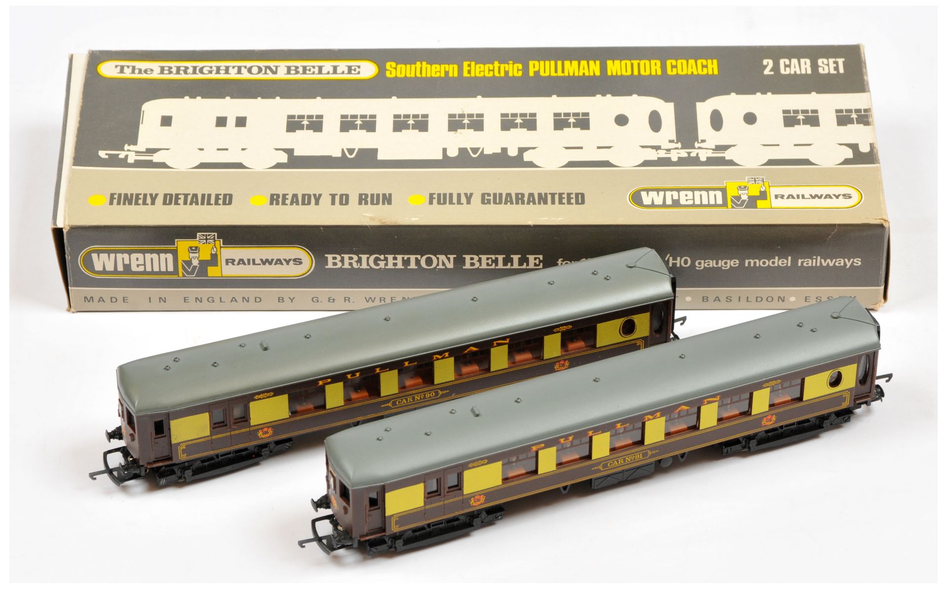 Wrenn W3006/7 2-car brown and cream Brighton Belle EMU comprising Power Car No.90 and Non-Power T...