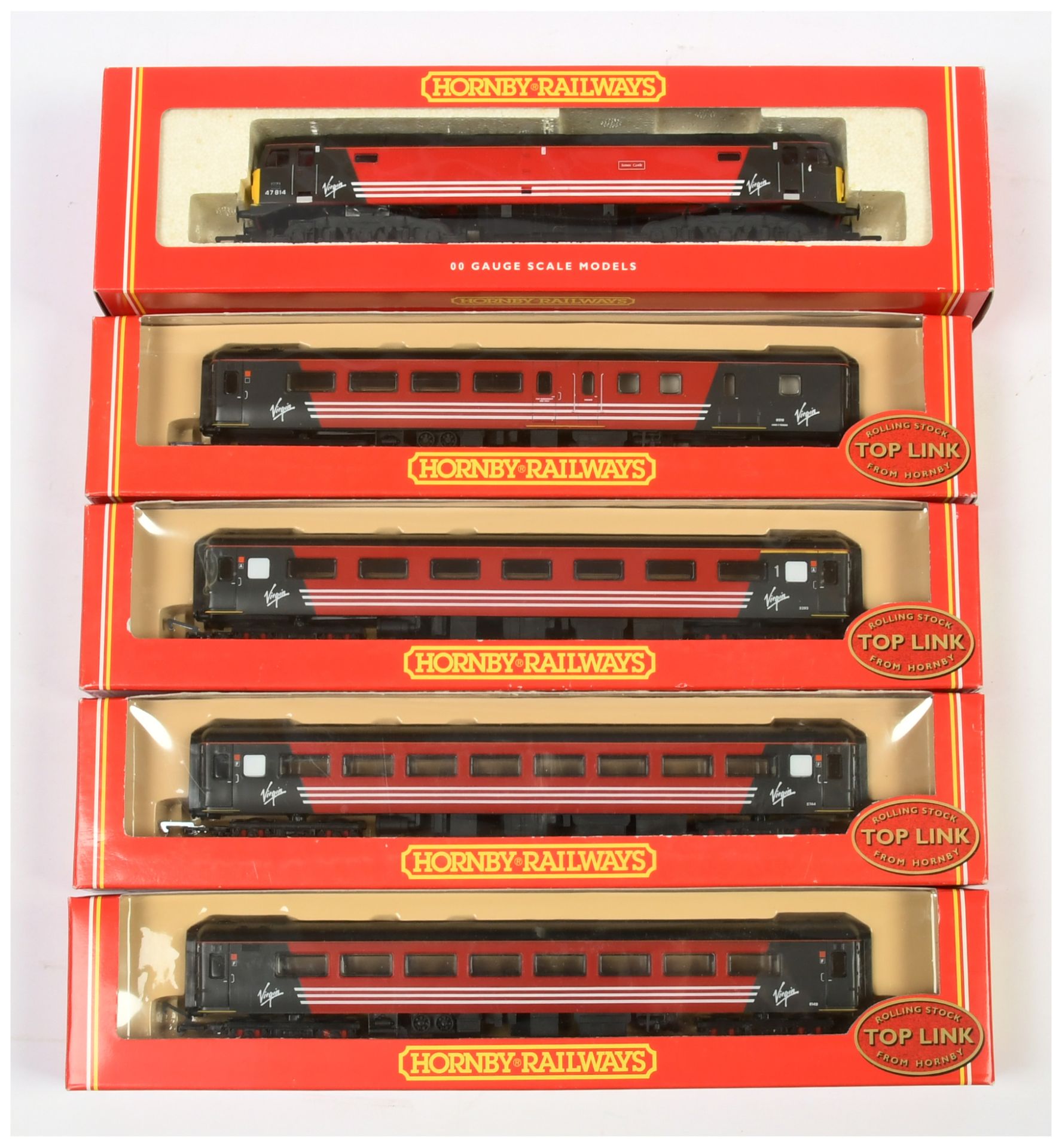 Hornby (GB) a group comprising of Virgin Diesel Locomotive and Coaches to include