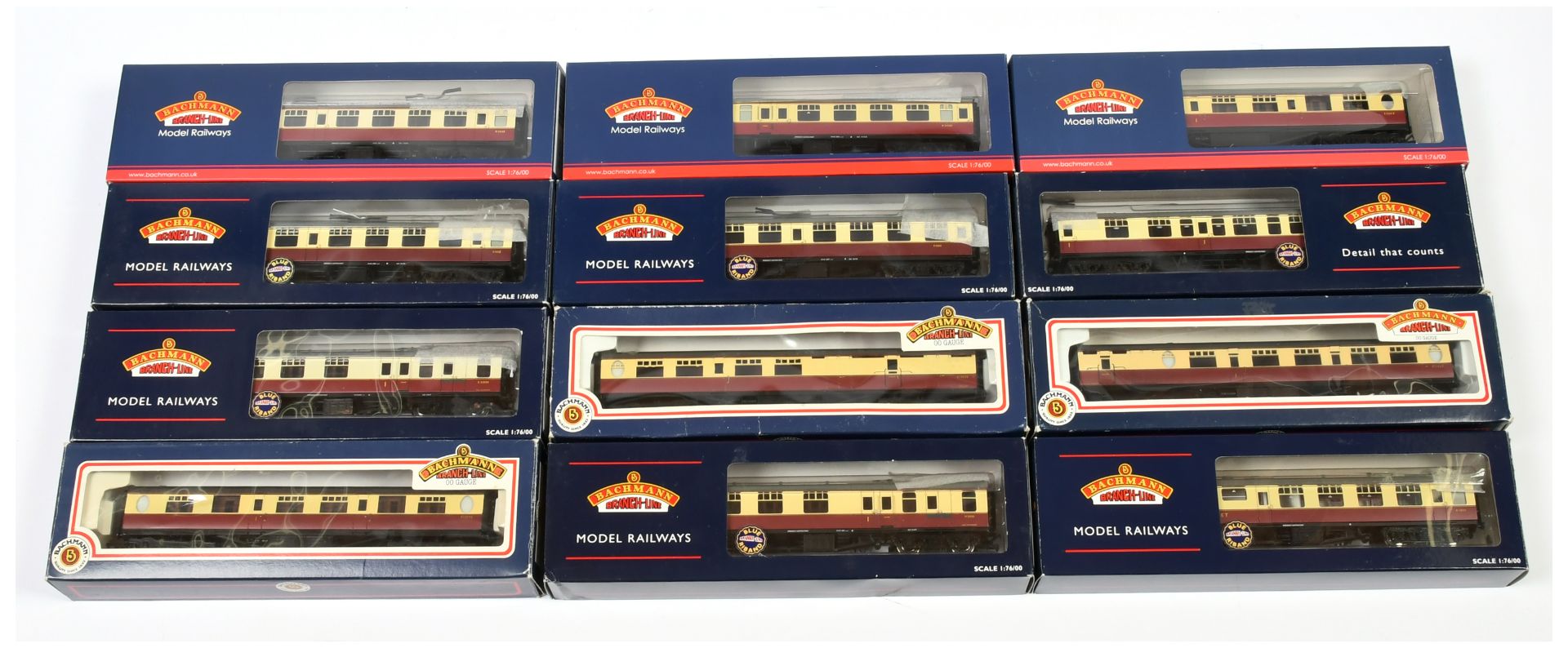 Bachmann OO Gauge a group of BR Crimson and Cream Coaches to include