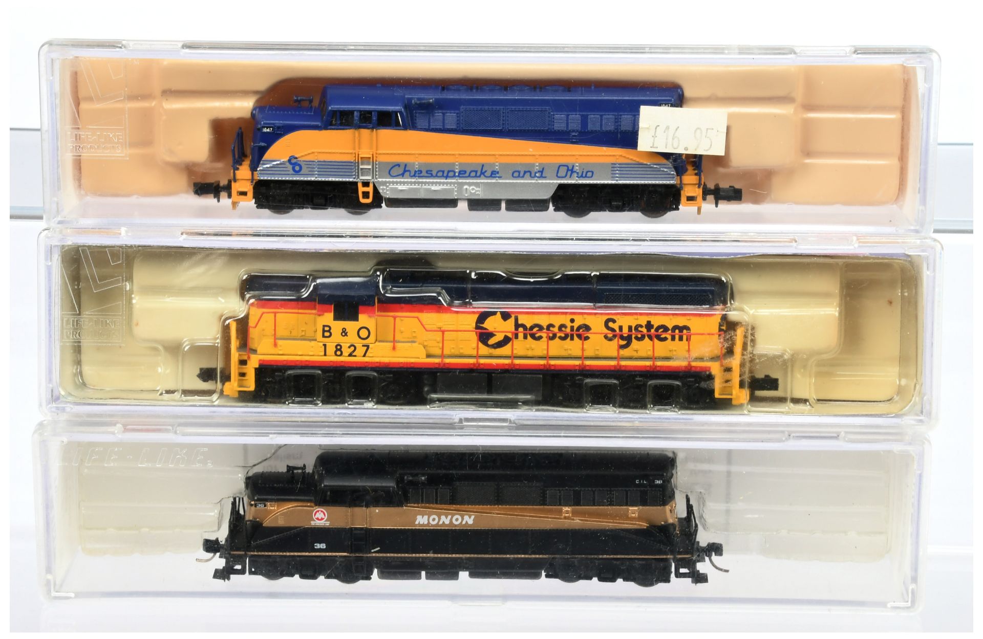 Life Like Trains N Gauge group of American Outline Diesel Locomotives comprising of