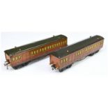 Hornby Series O Gauge Pair of unboxed Metropolitan coaches.