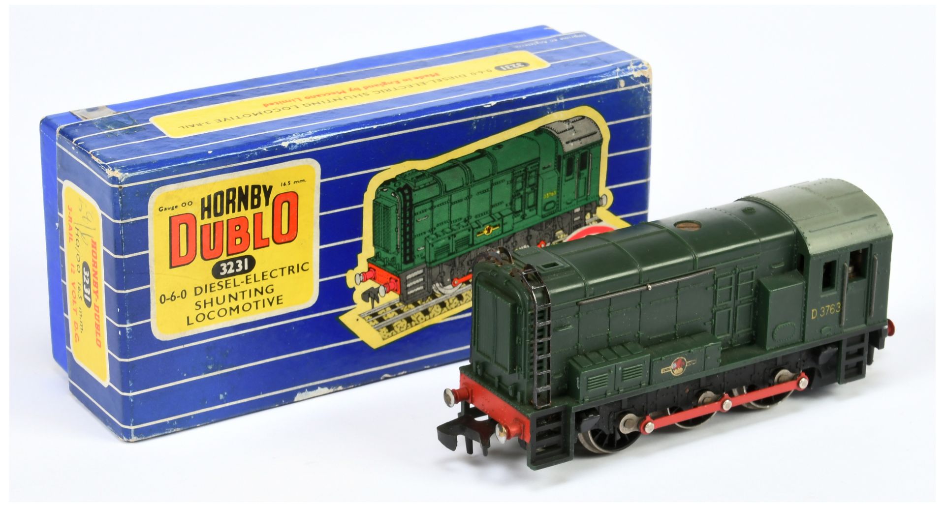 Hornby Dublo 3-rail 3231 0-6-0 BR green Class 08 Diesel Shunter No.D3763 with single connecting rod