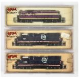 Atlas N Gauge a group of American Outline Diesel Locomotives comprising of 