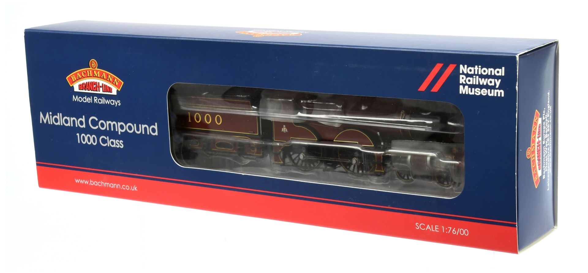 Bachmann OO Gauge 31-930 (NRM) 4-4-0 Midland Railway crimson livery 4P Compound No.1000, this is ...