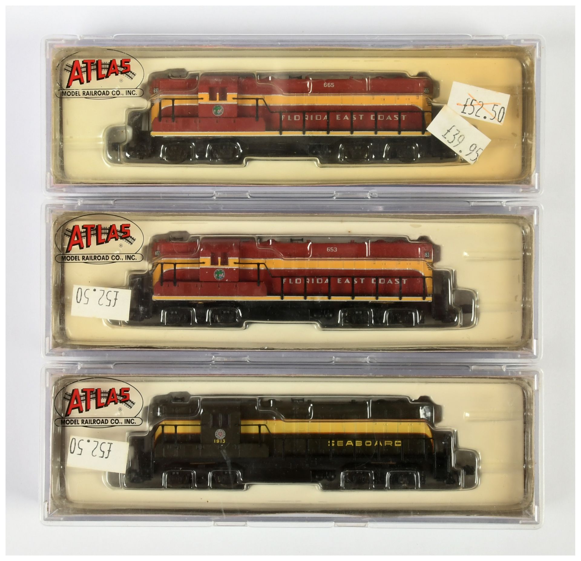 Atlas N Gauge a group of American Outline Diesel Locomotives comprising of 