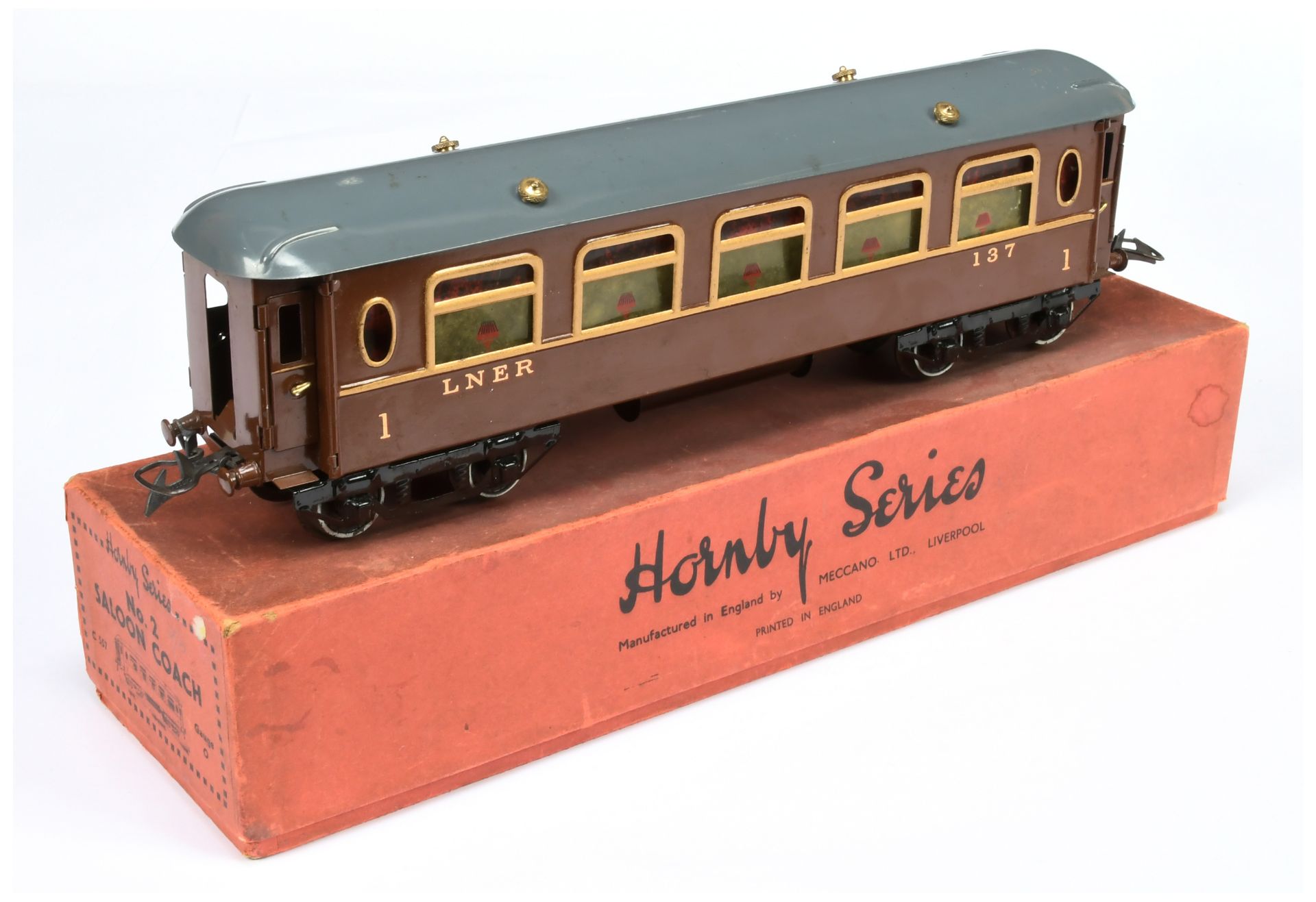 Hornby O Gauge LNER 1st class 137 No.2 Saloon Coach.