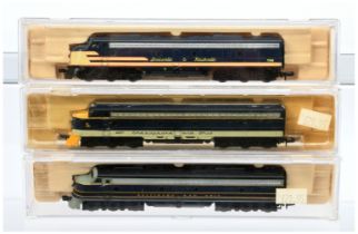 Life Like Trains N Gauge group of American Outline Diesel Locomotives comprising of