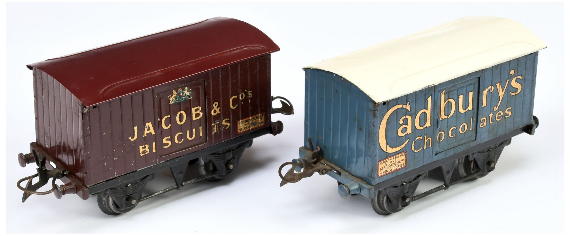 Hornby O Gauge pair of private owner wagons. 