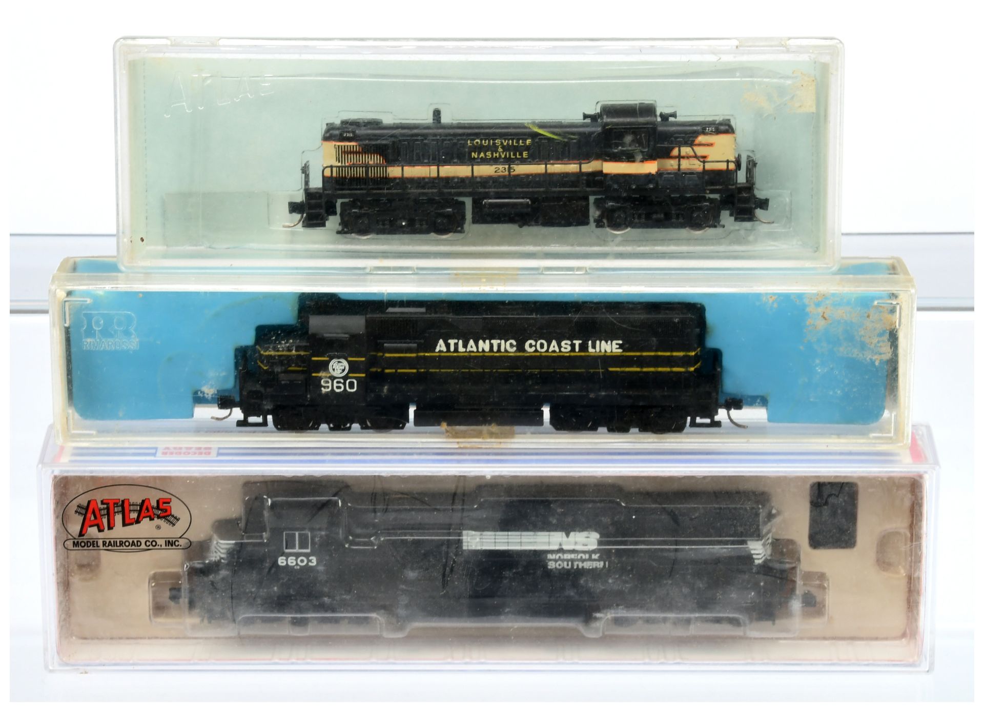 Atlas N Gauge a group of American Outline Diesel Locomotives comprising of 