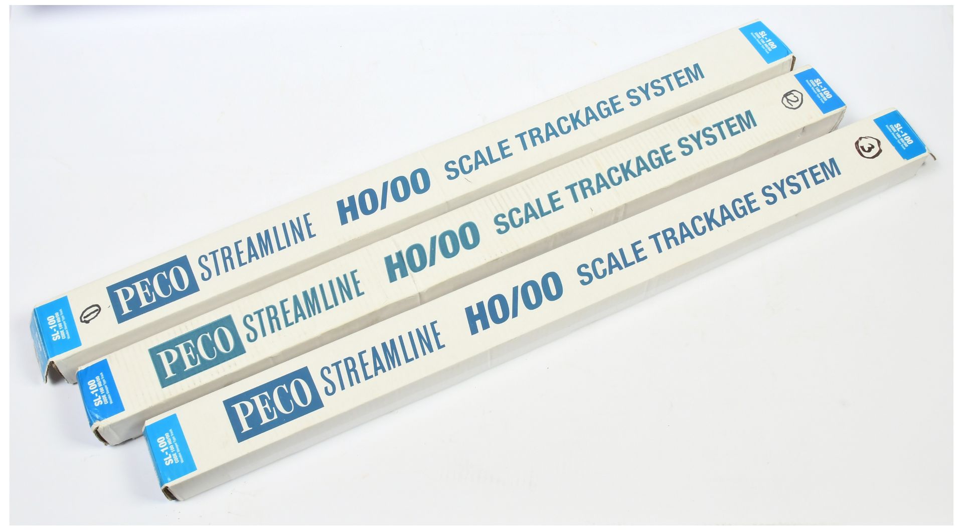 Peco 3 boxes of OO Gauge SL-100 Code 100 Nickel Silver Track