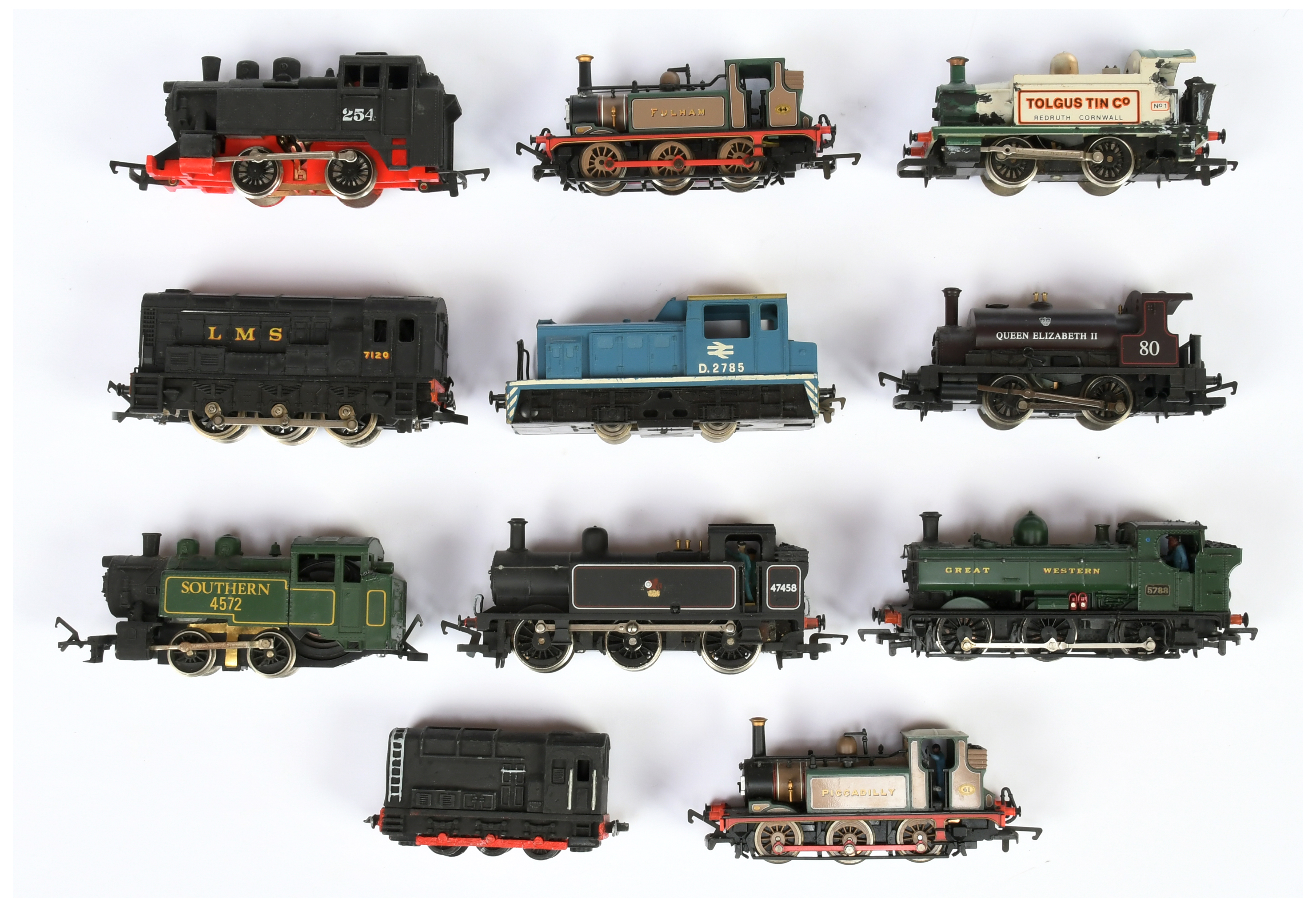 Hornby (China + GB) & Similar an unboxed group of Steam and Diesel Locomotives to include 