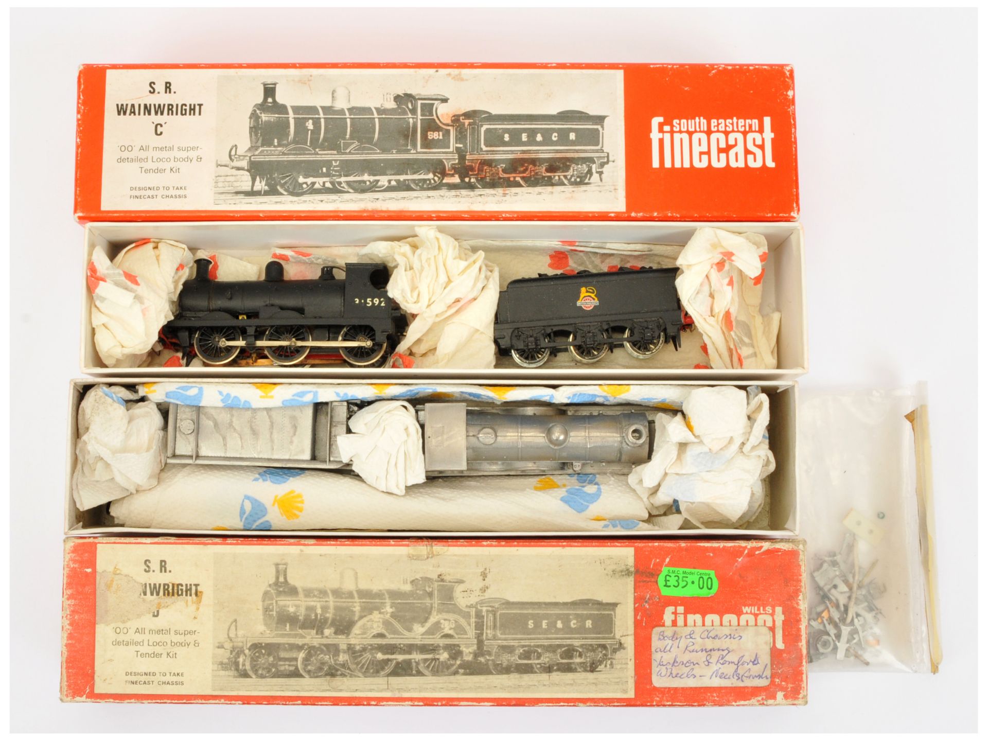 Wills Finecast Models OO Gauge Built and Part Built pair of 4-4-0 Wainwright Steam Locomotives 