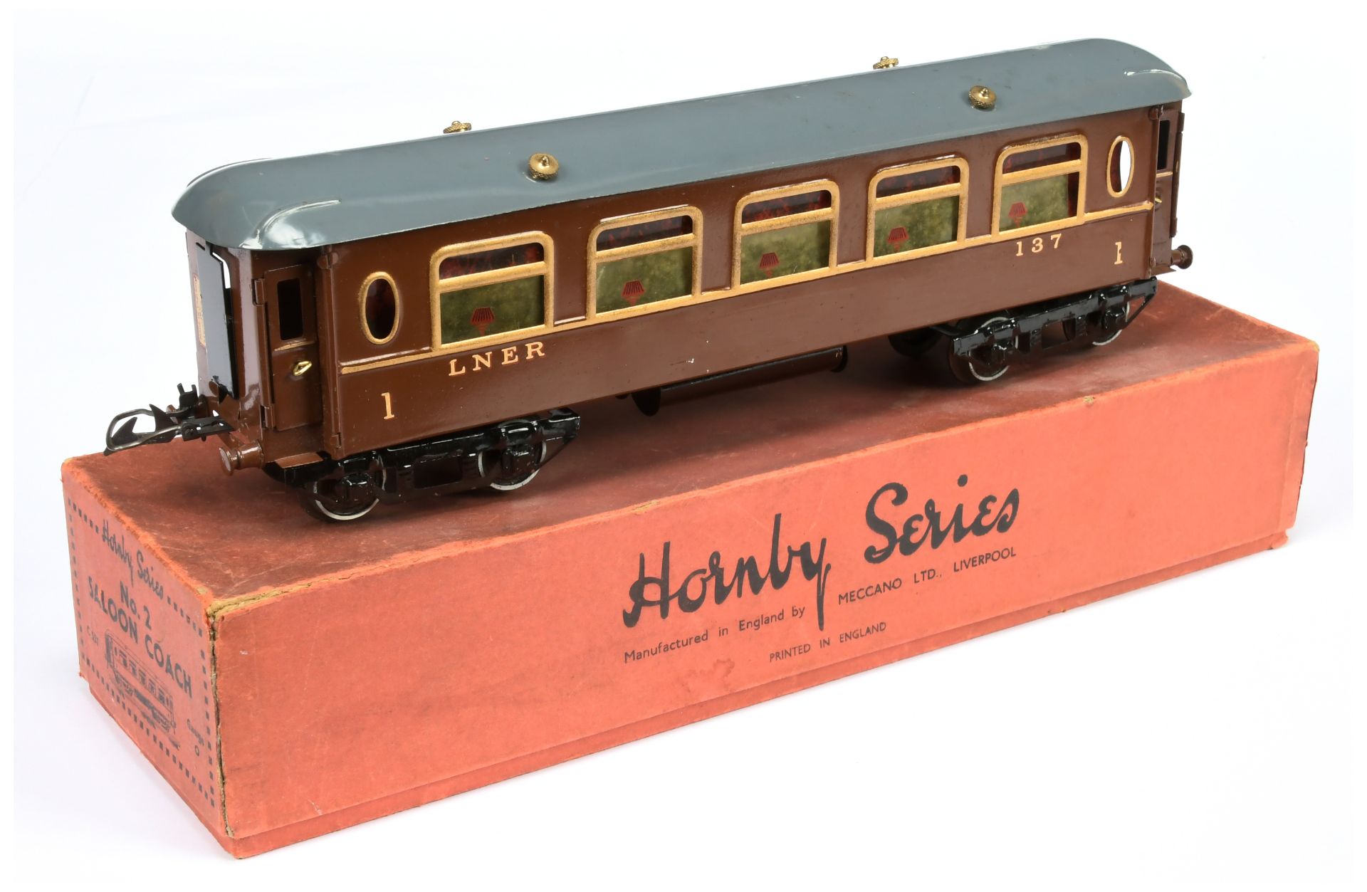 Hornby O Gauge LNER 1st class 137 No.2 Saloon Coach. - Image 2 of 2