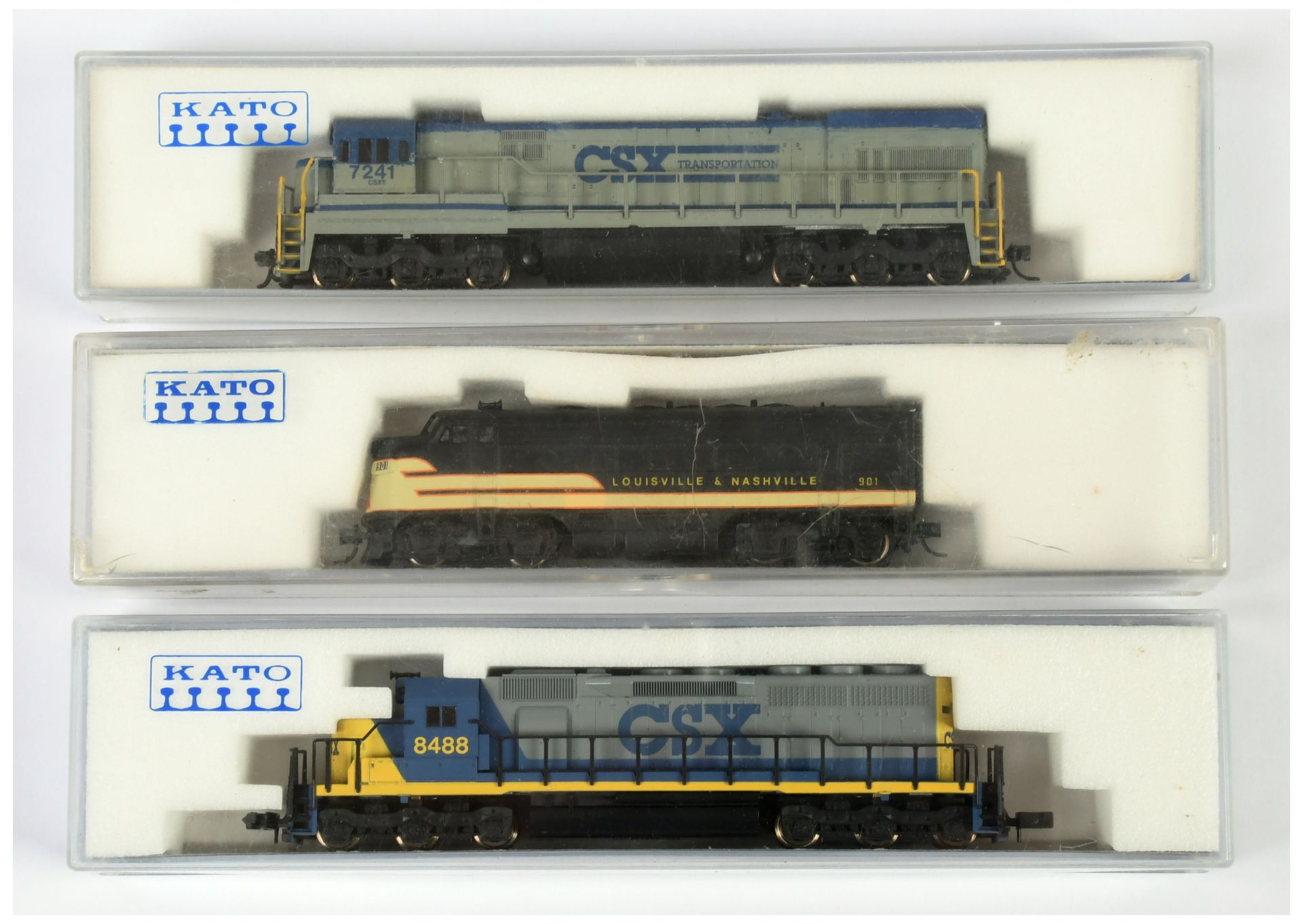 Kato N Gauge a group of American Outline Diesel Locomotives comprising of 