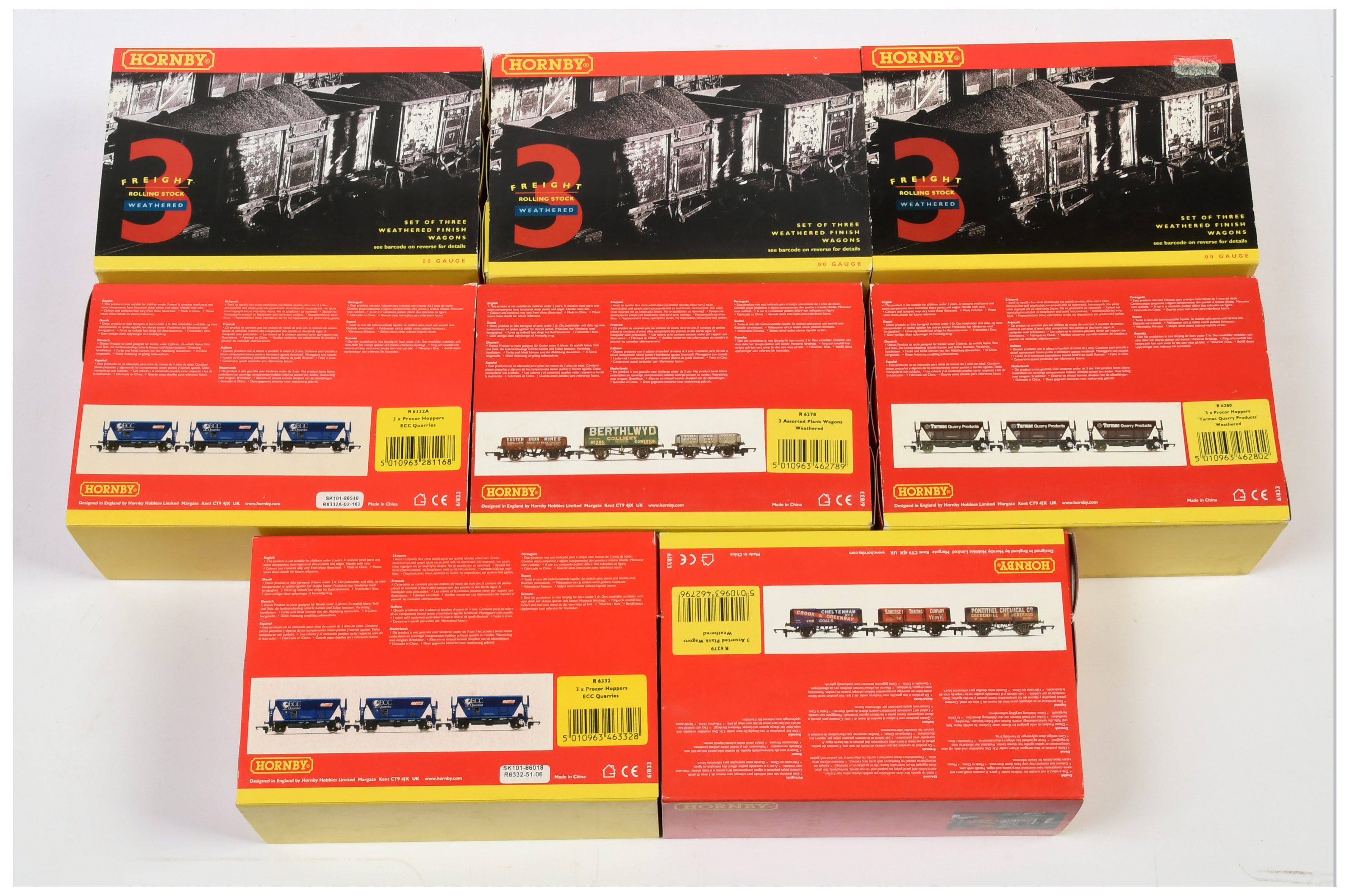 Hornby (China) a group of Triple Pack Wagons to include