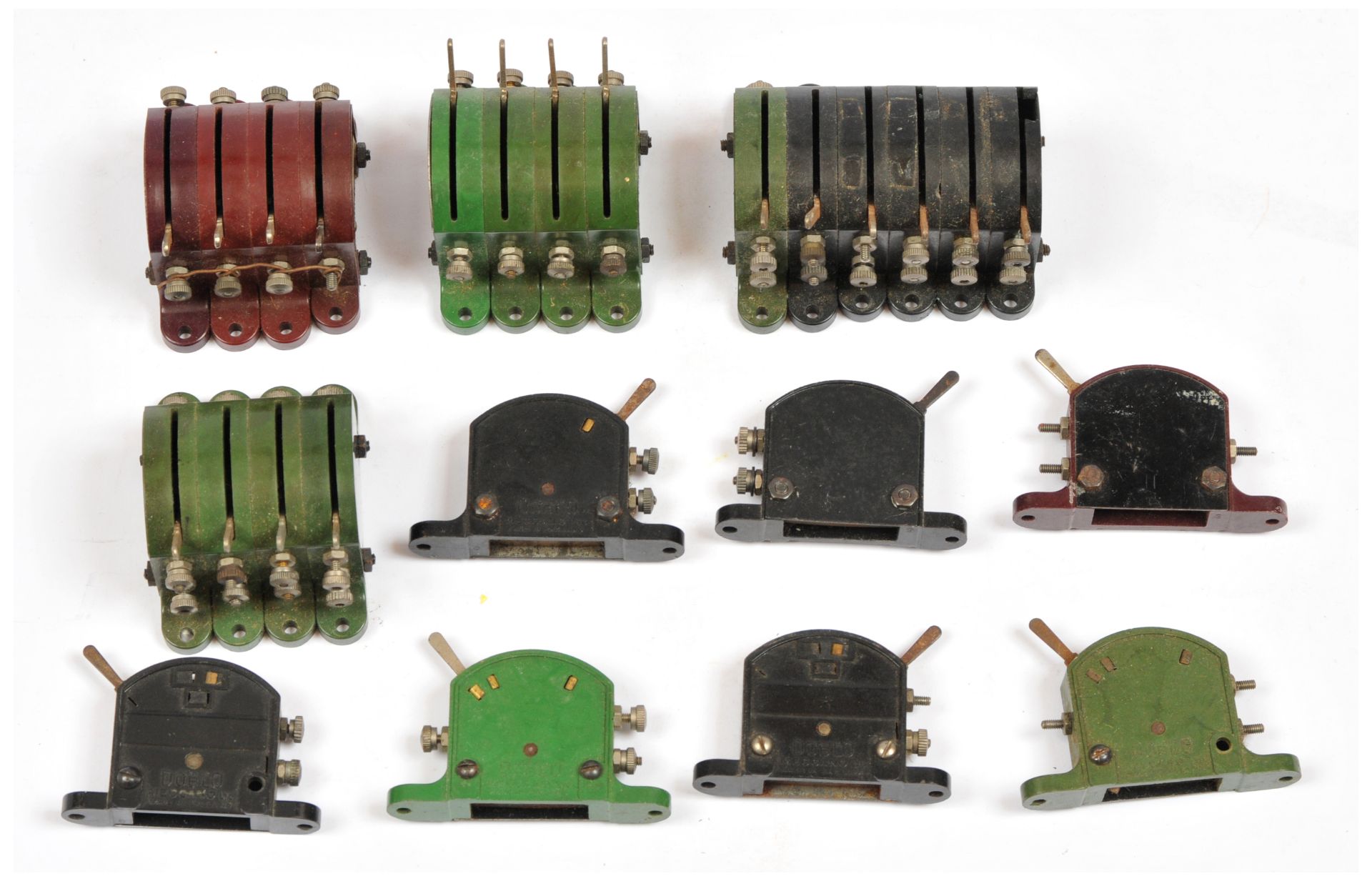 Hornby Dublo a group of various colour switches 