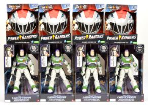 Mattel Disney Pixar Laser Blade Buzz Lightyear figures x 4 and Power Rangers Dino Fury Masks x 4