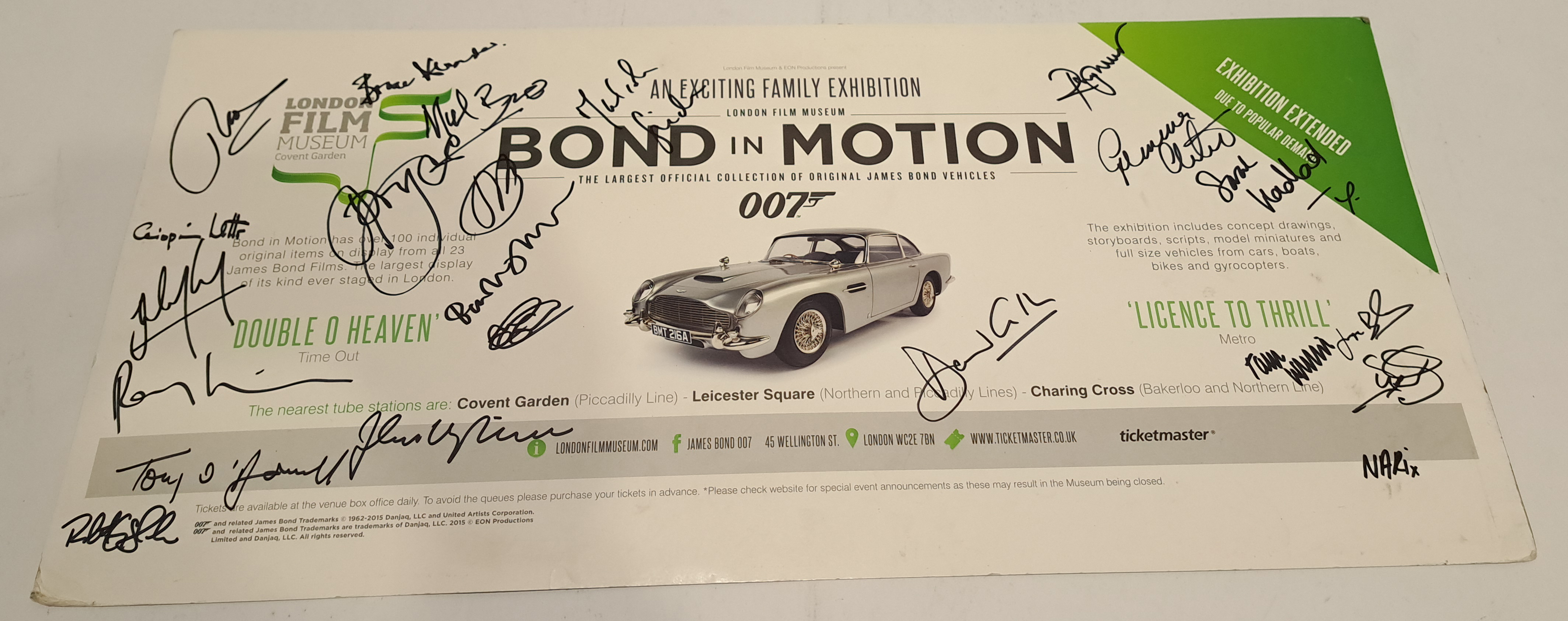 James Bond Museum Exhibition Signed Poster