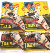 Vintage Lone Star Flint McCullough Wagon Train Gun Holster Set (1959) x4