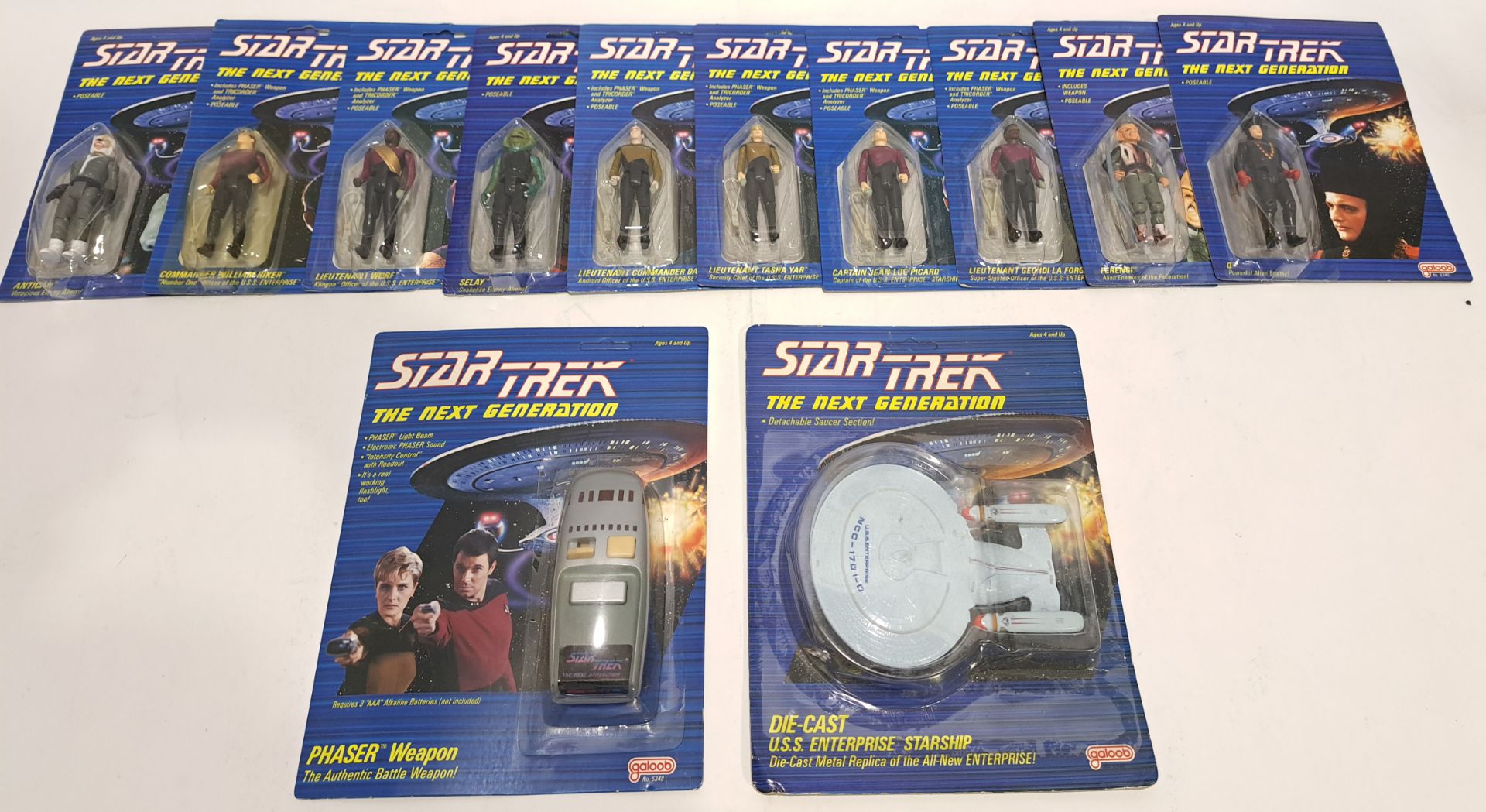Galoob Star Trek Carded Figures, Enterprise & Phaser