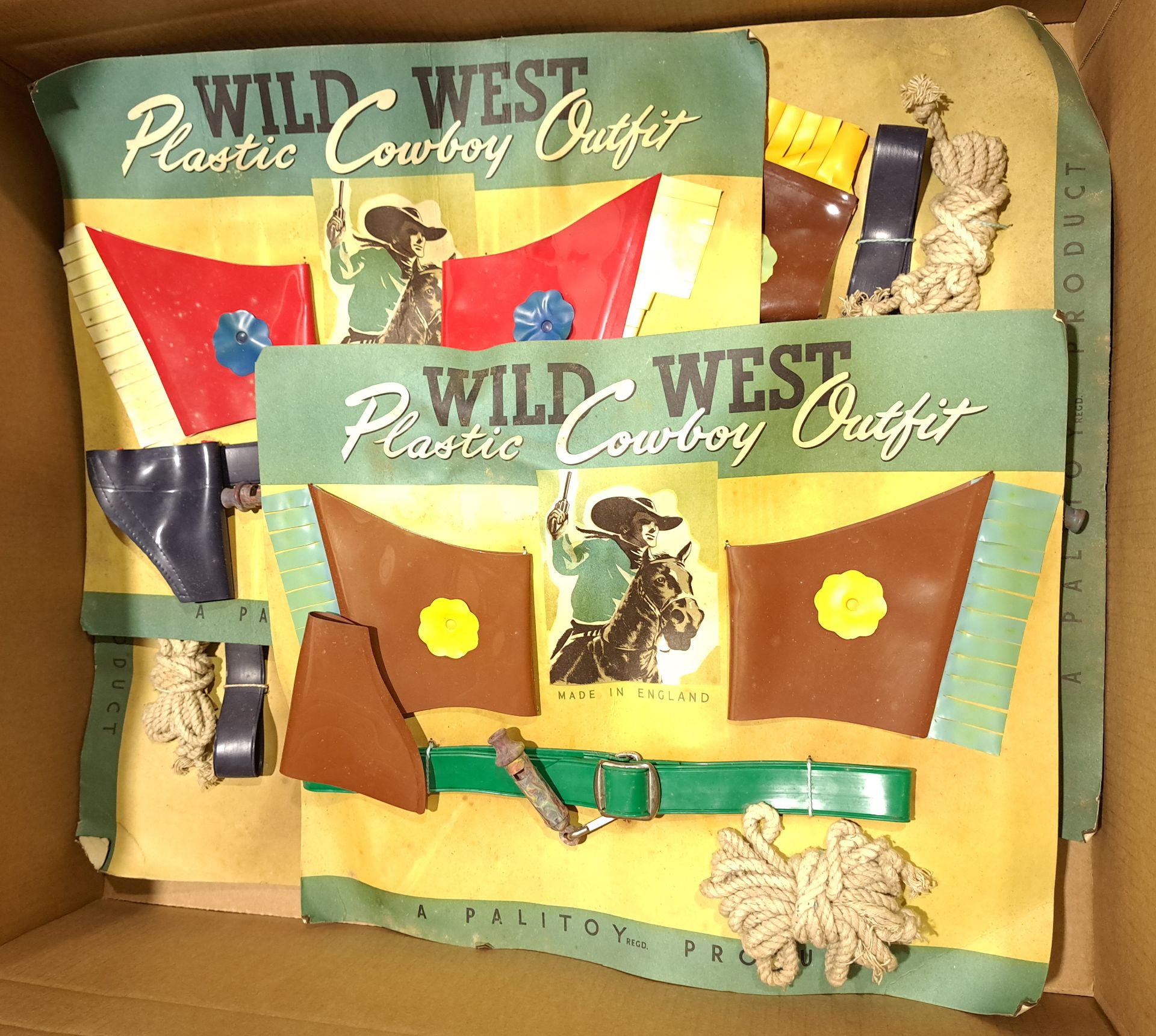 Vintage Palitoy Wild West Plastic Cowboy Outfit x5