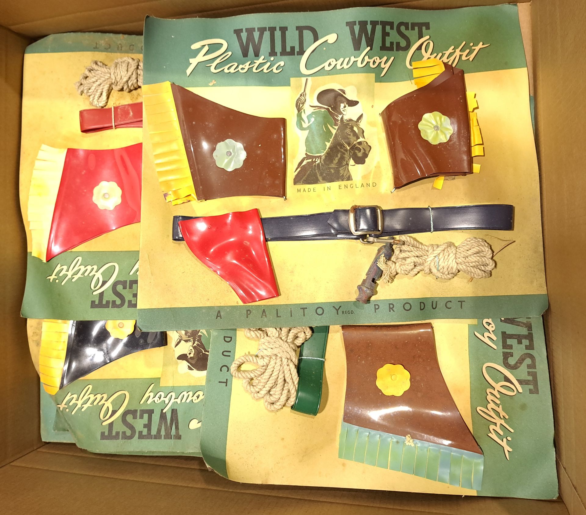 Vintage Palitoy Wild West Plastic Cowboy Outfit x8