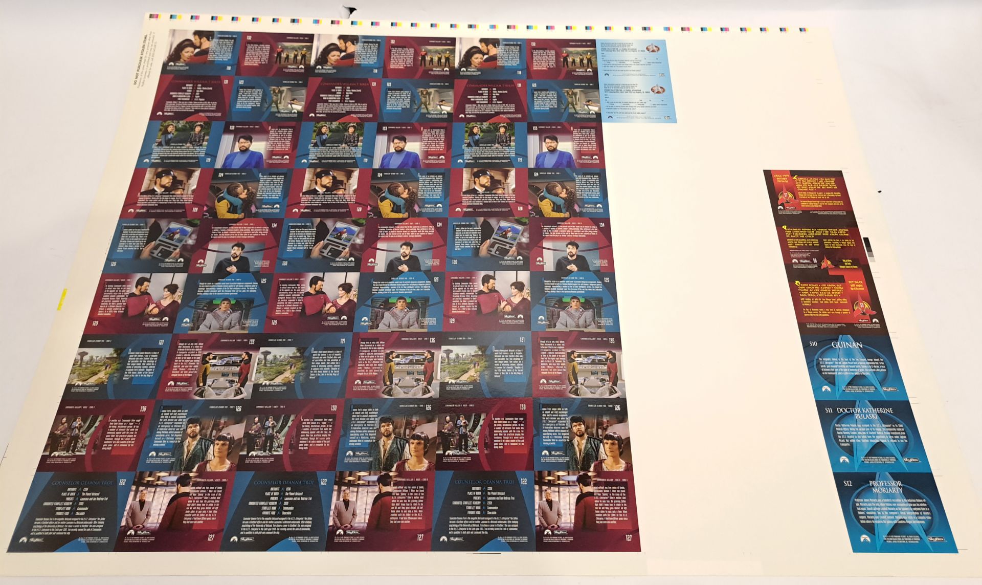 Star Trek The Next Generation Trading Card Proof Sheets - Image 6 of 6