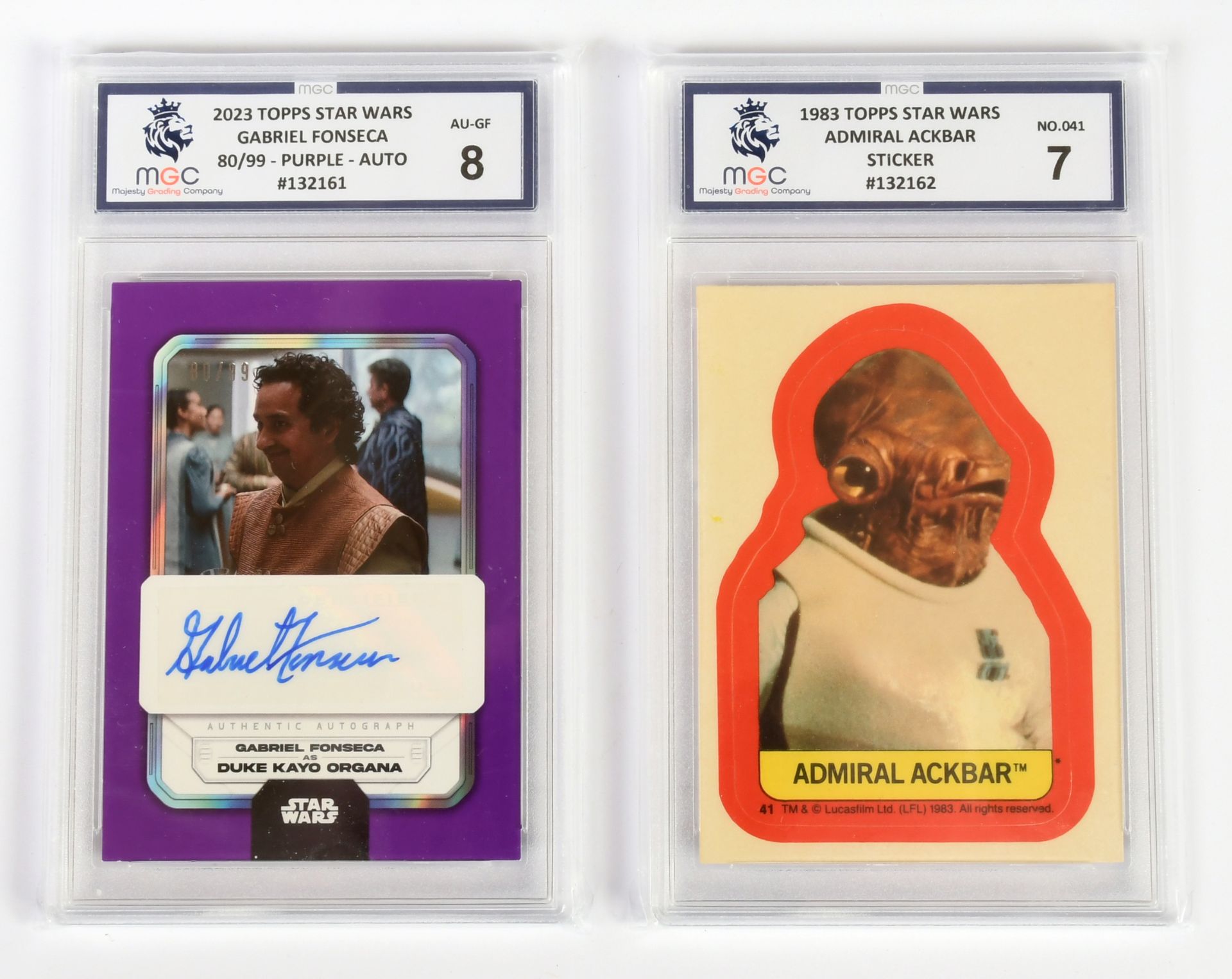 Topps Star Wars Trading Cards x 2 MGC Graded