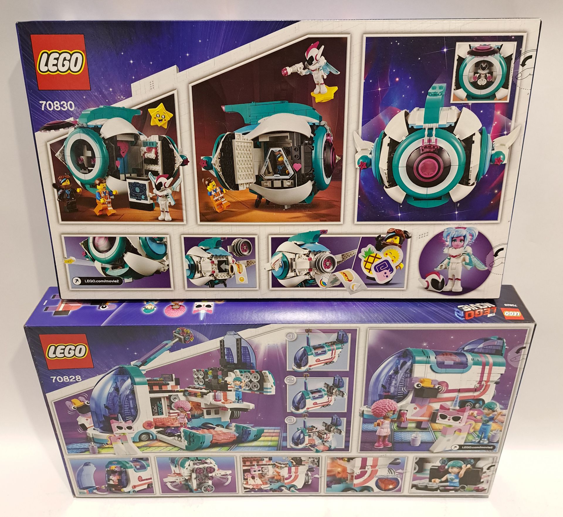 Lego the Movie 2 set 2x including Pop-UP Party Bus set 70828, Sweet Mayhem's Systar Starship! set... - Image 2 of 2