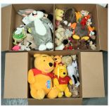 Large collection of plush teddy bears and animals, including Winnie the Pooh, Disney, and others