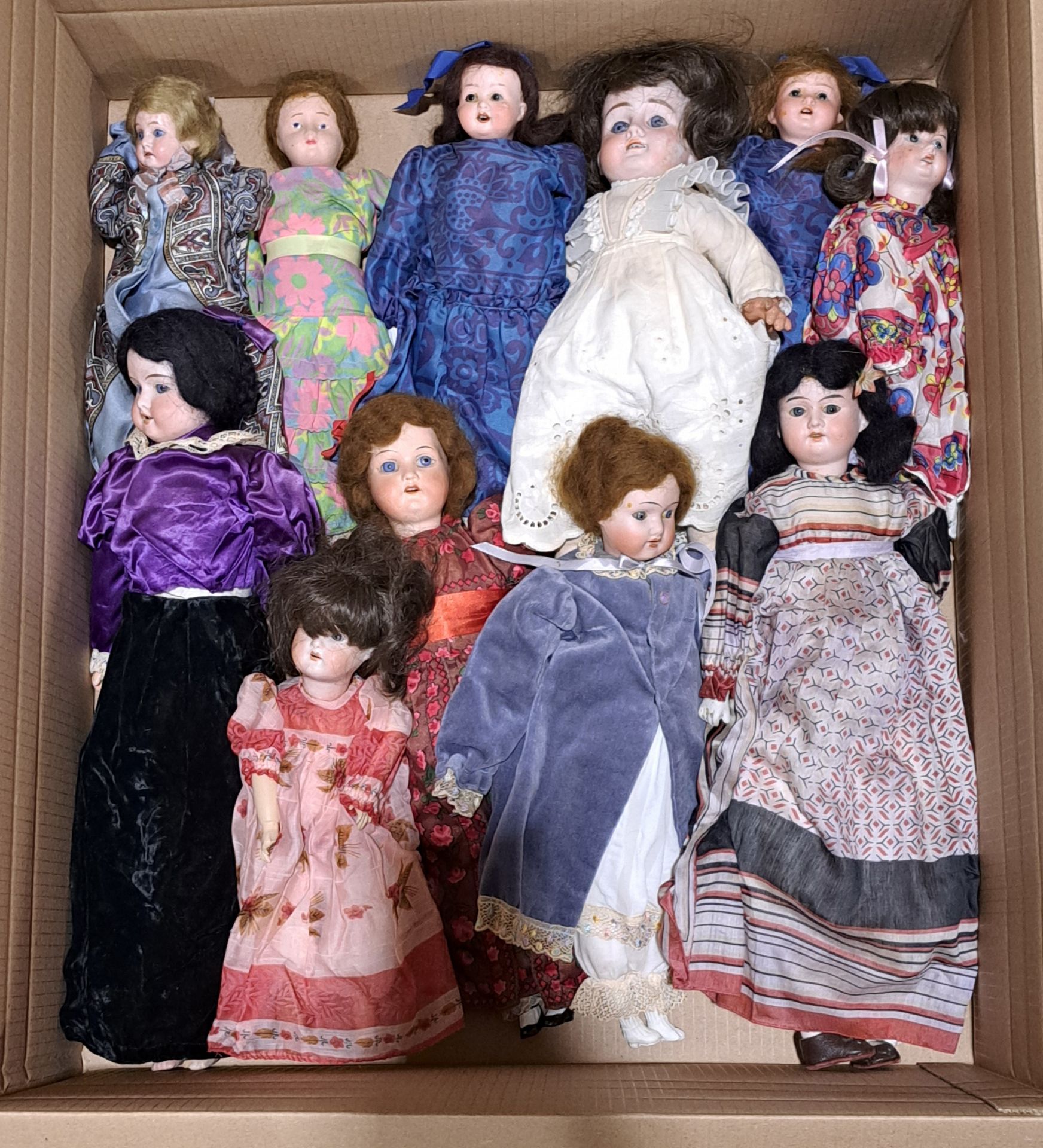 Quantity of vintage bisque dolls 