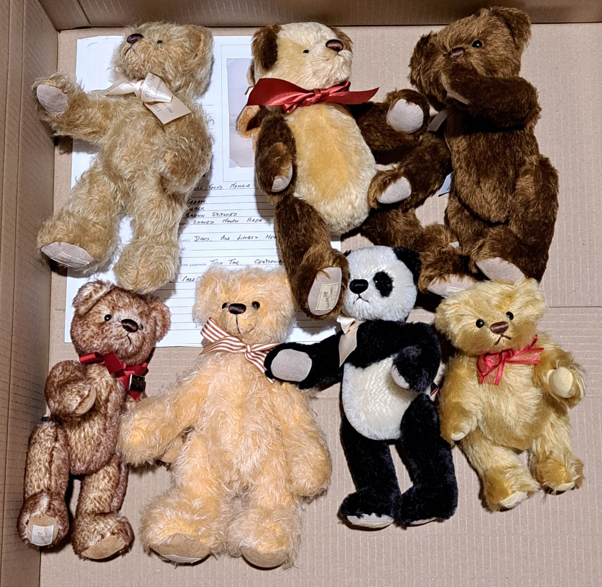 Dean's Rag Book assortment of collector's club teddy bears