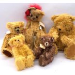 Collection of assorted artist bears 