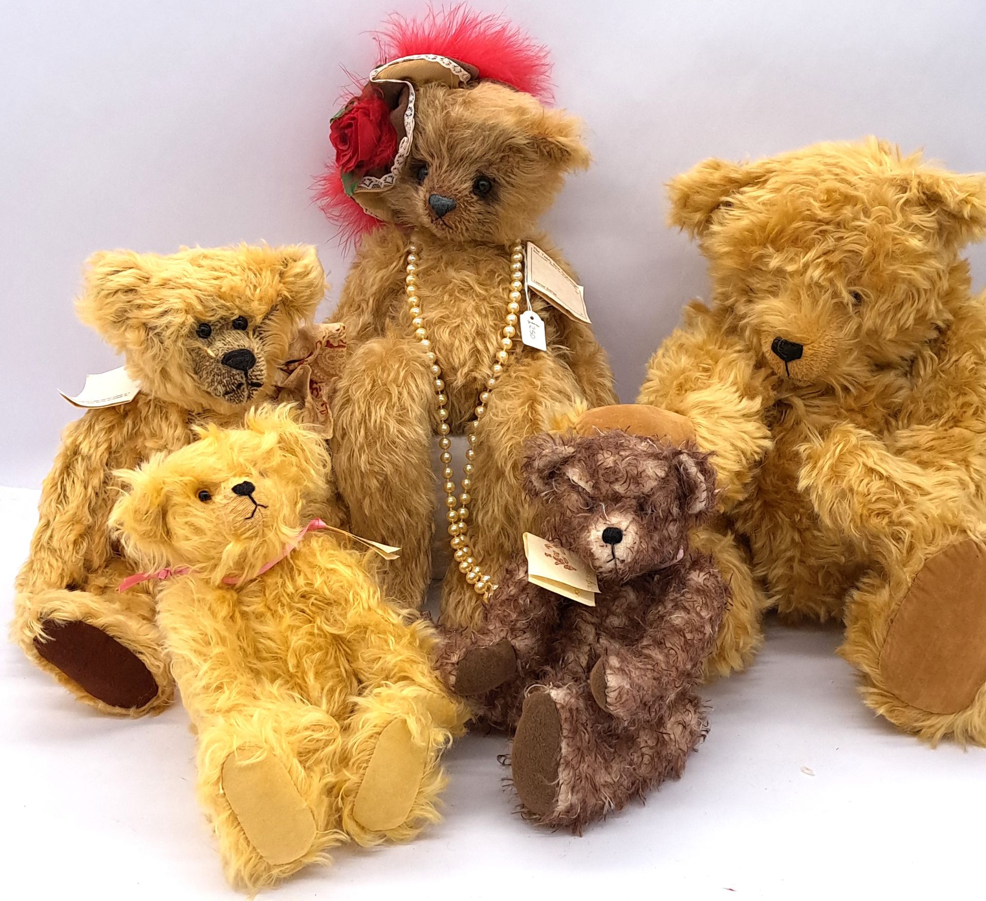 Collection of assorted artist bears 