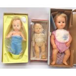 Palitoy trio of boxed vintage dolls, including Tiny Tears 