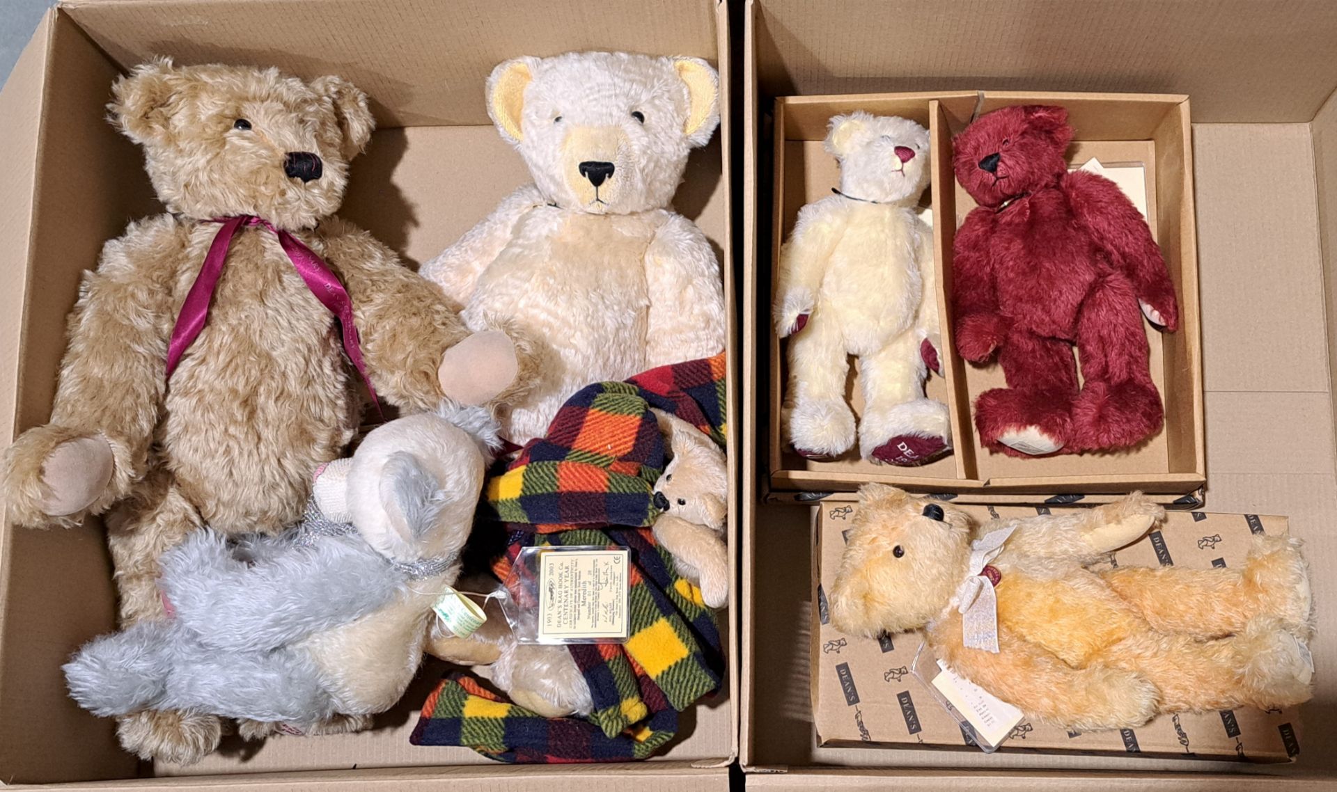 Dean's Rag Book assortment of teddy bears, including Centenary bears