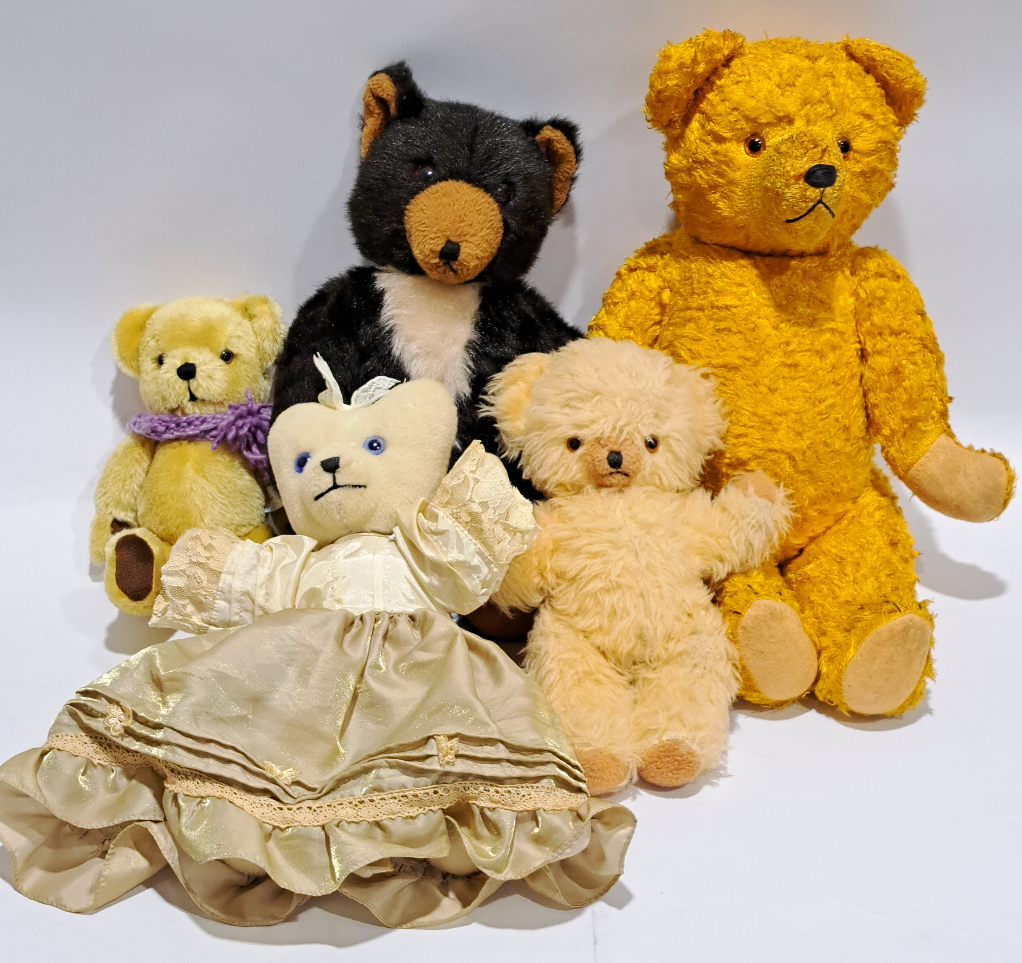 Collection of vintage teddy bears including Pedigree and Dean's