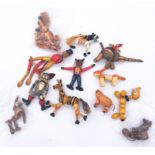 Assortment of vintage wooden articulated figures