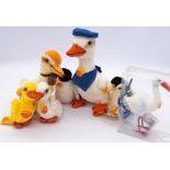 Steiff collection of plush birds, plus Adebar stork